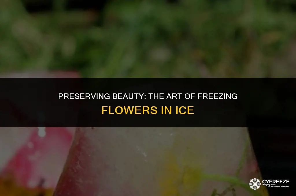 how do you freeze flowers in ice