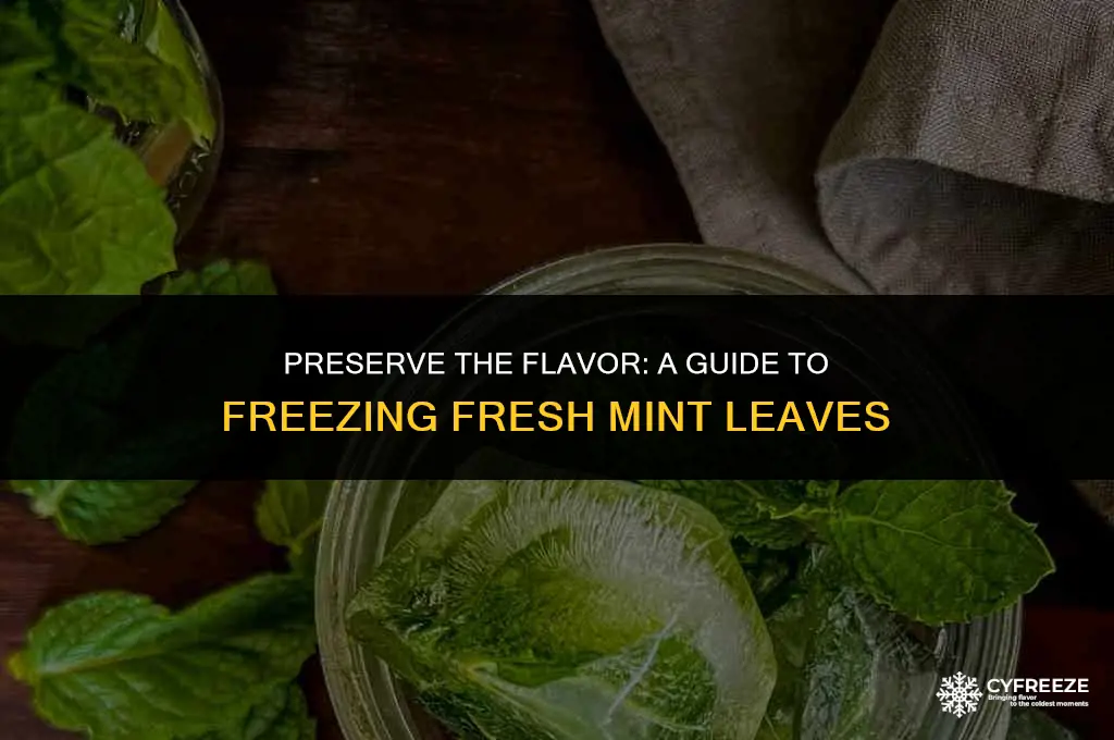 how do you freeze fresh mint leaves