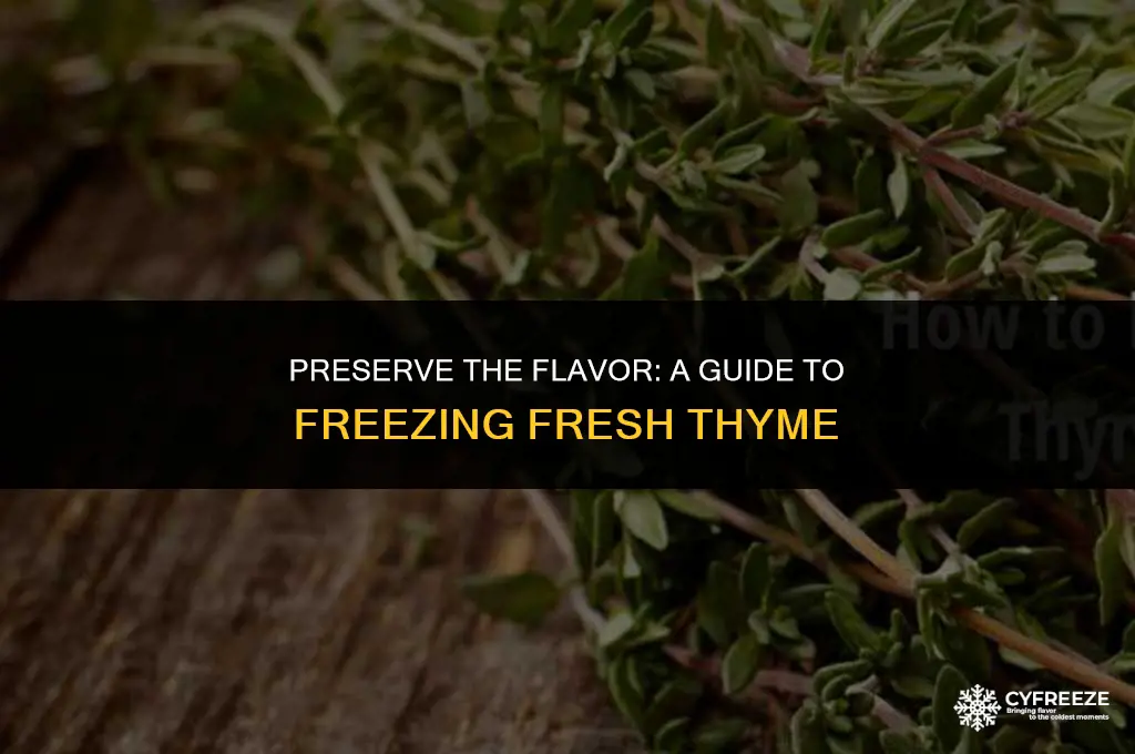 how do you freeze fresh thyme