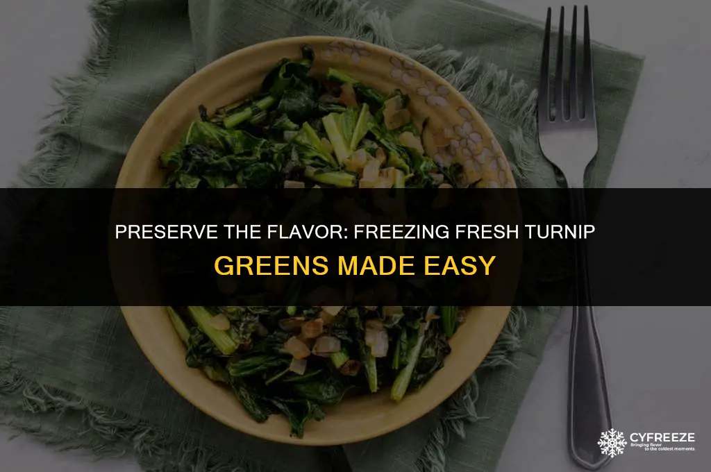 how do you freeze fresh turnip greens