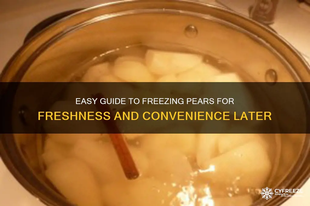 how do you freeze pears for later use