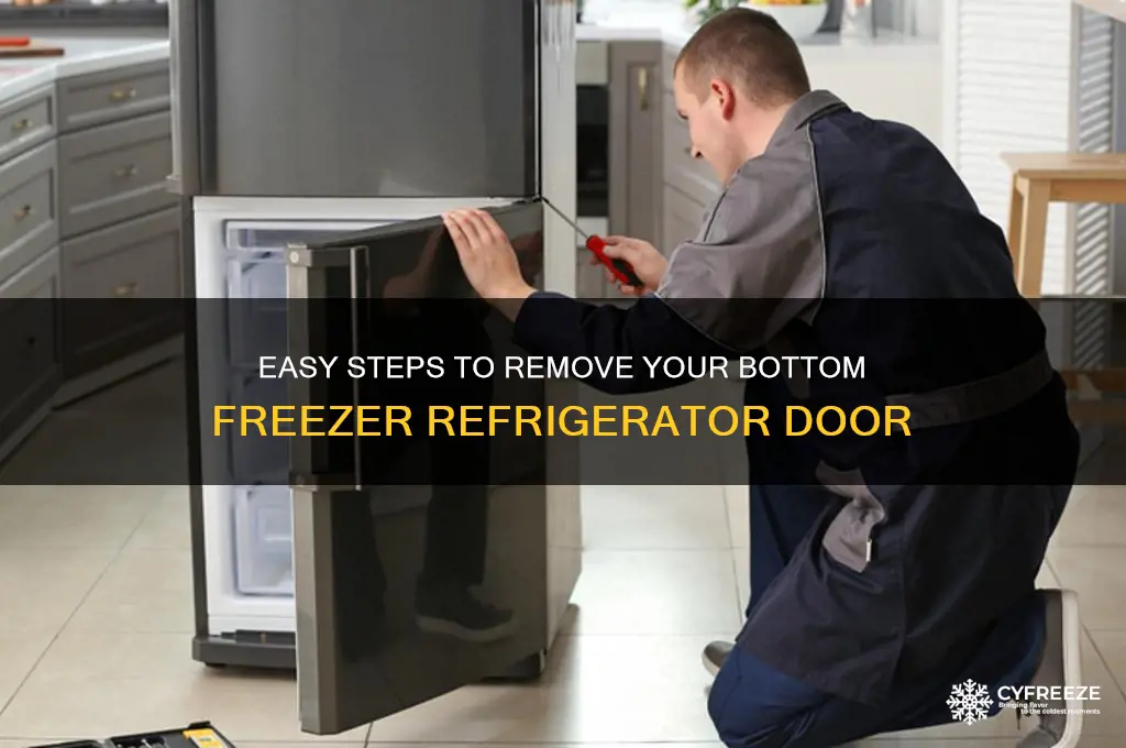 how do you get door off of bottom freezer refrigerator