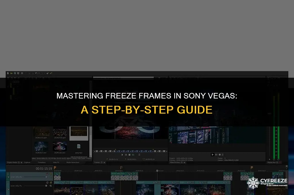 how do you make a freeze frame in sony vegas