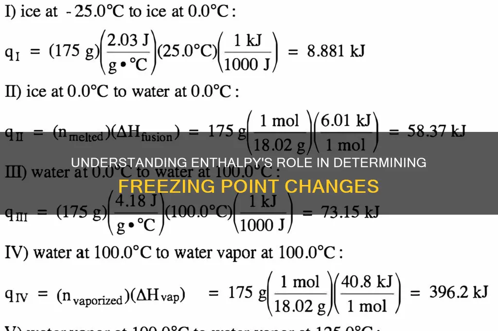how does enthalpy relate to freezing point