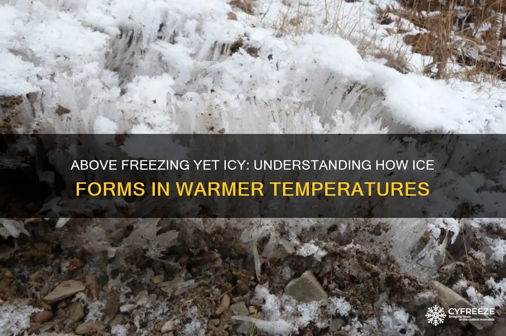 how does ice form when temperature is above freezing