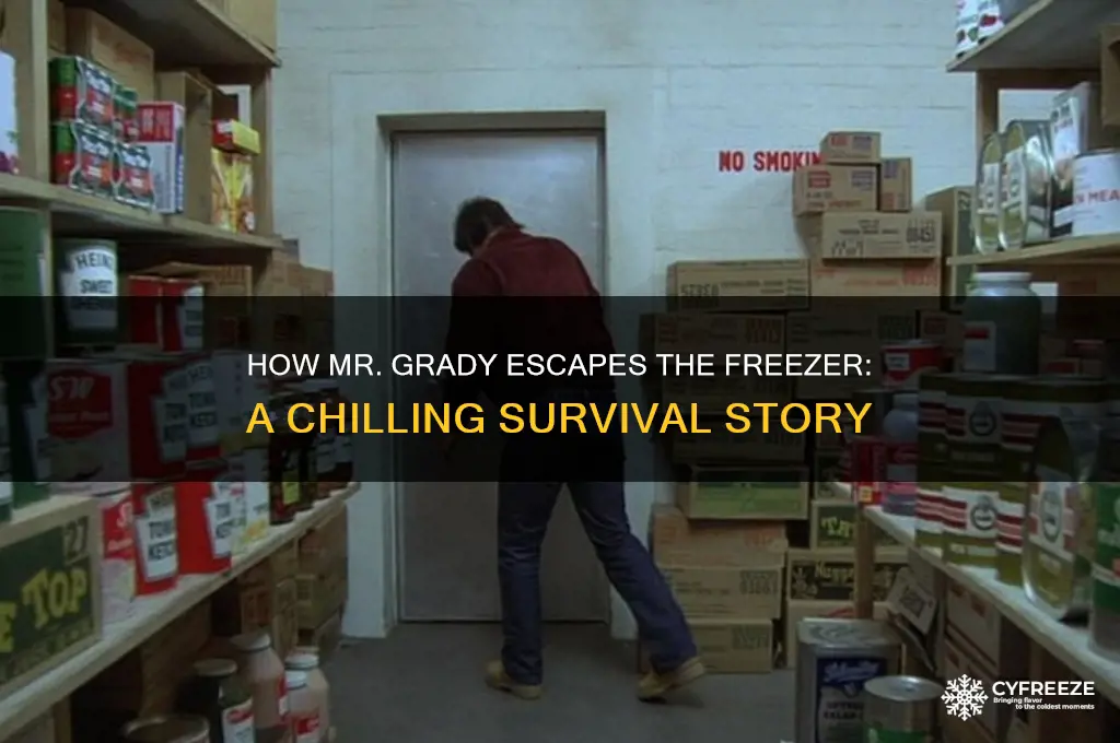 how does mr grady get out of the freezer