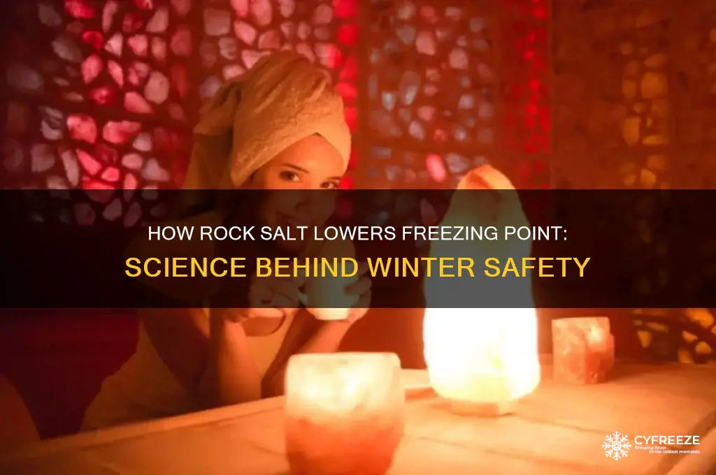 how does rock salt lower freezing point