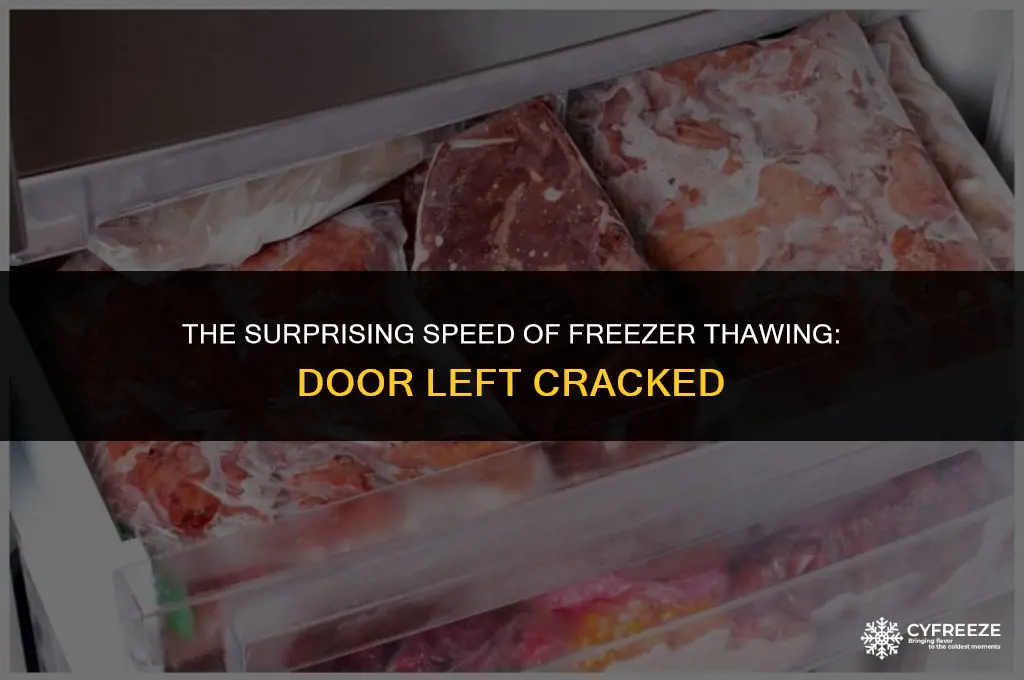 how fast will freezer unthaw if door left cracked
