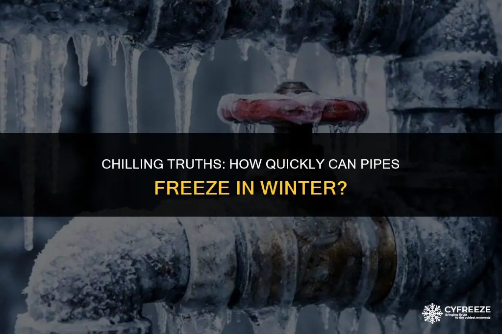 how fast will pipes freeze