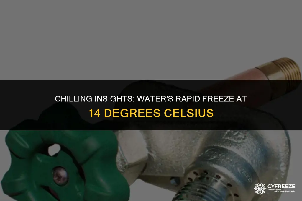 how fast will water freeze at 14 degrees