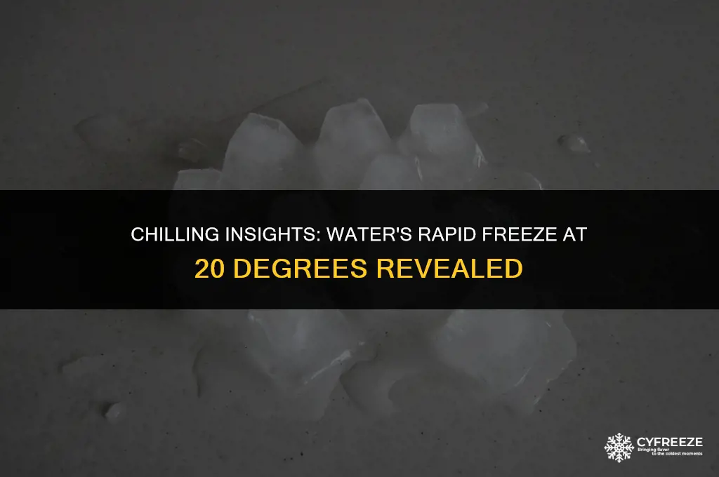 how fast will water freeze at 20 degrees