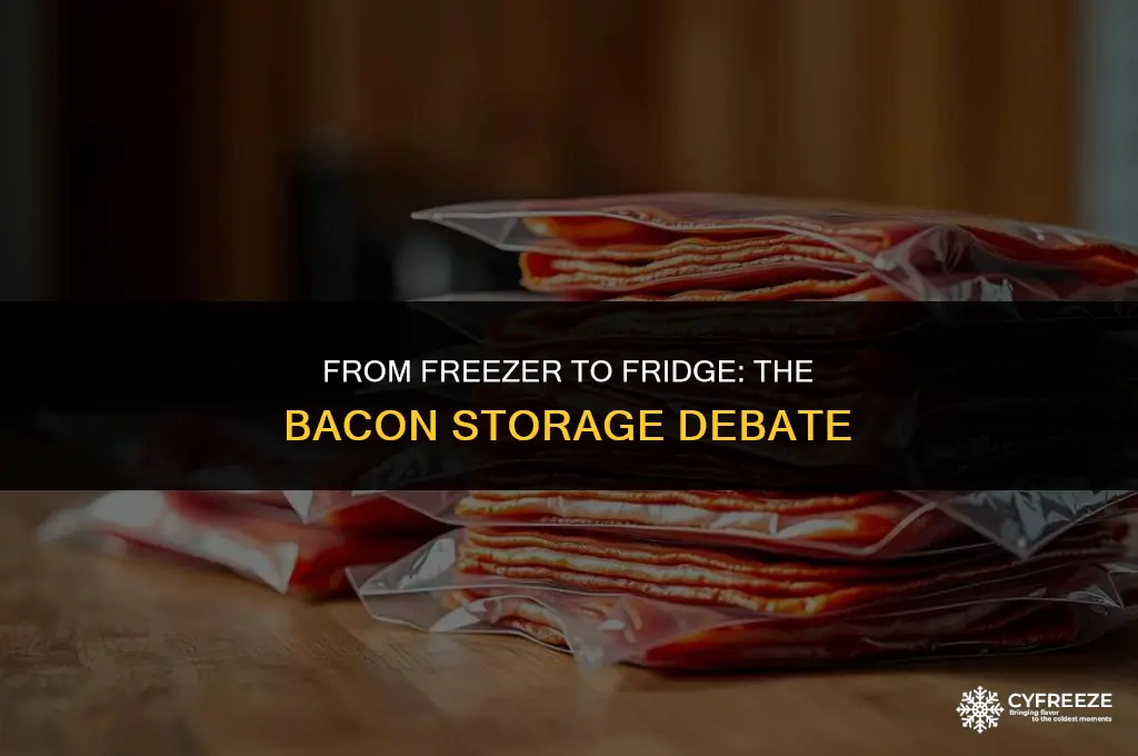 how good is bacon for from freezer to fridge
