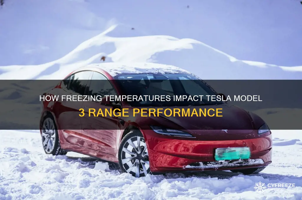 how is the tesla 3 range affected by freezing temperatures
