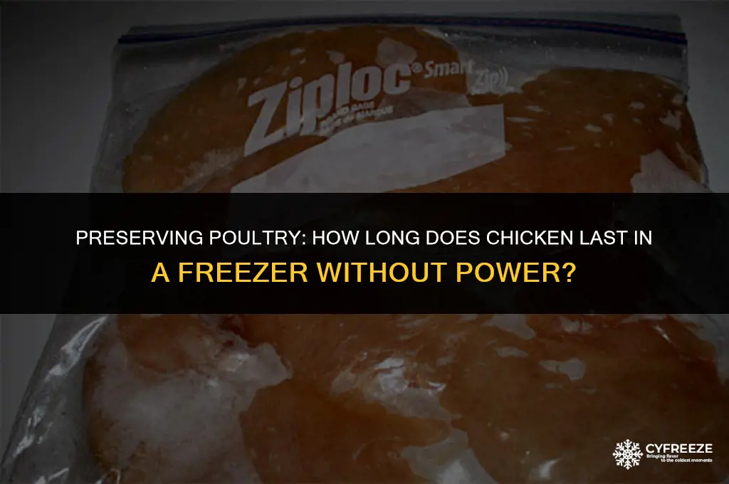 how long before chicken goes bad in freezer no power