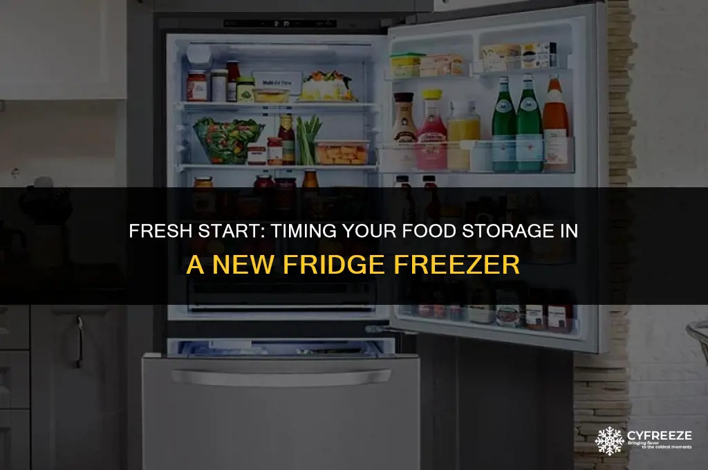 how long before putting food in new fridge freezer