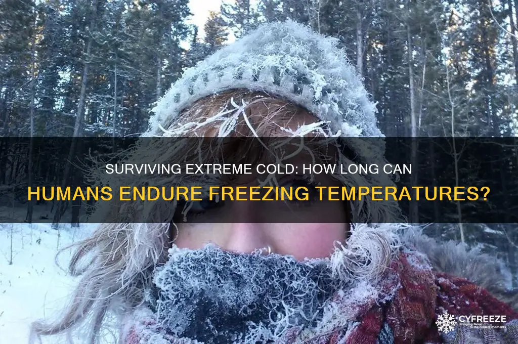 how long can a person survive freezing air temperatures