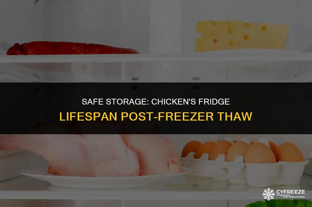 how long can chicken be in fridge after freezer