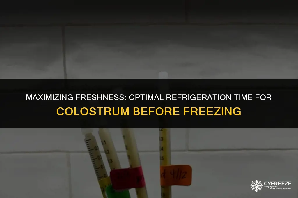 how long can colostrum be in the fridge before freezing