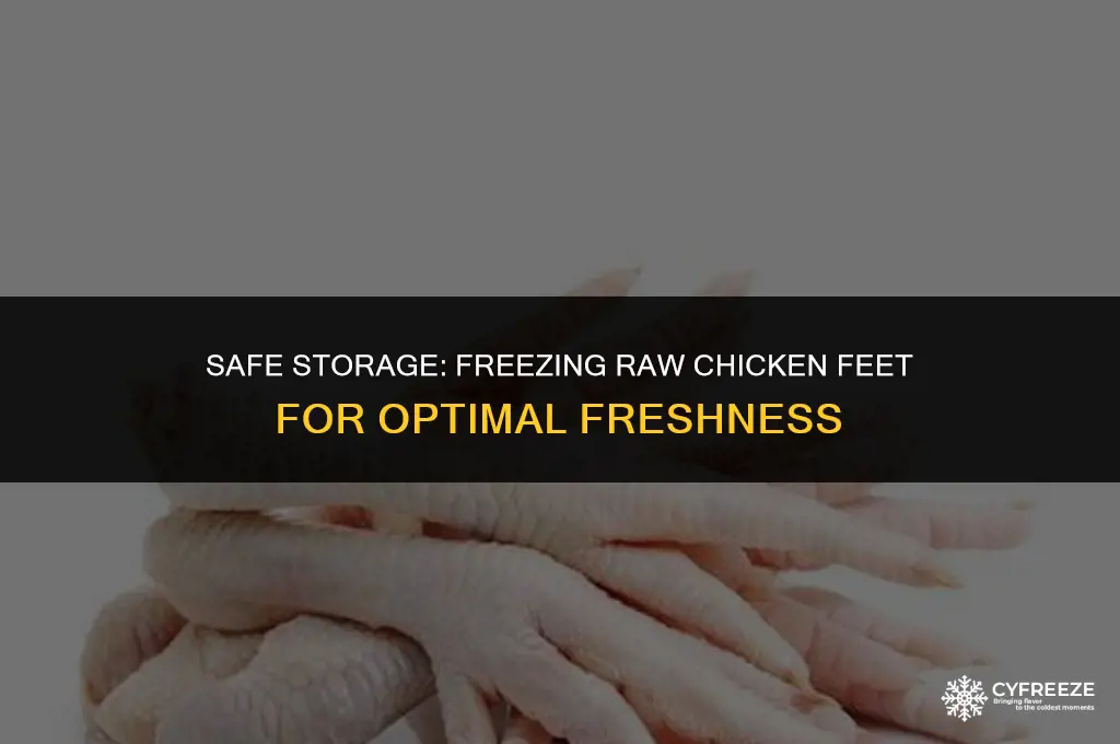 how long can raw chicken feet stay in freezer