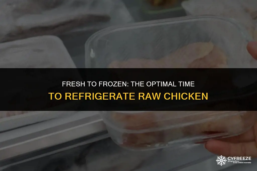 how long can raw chicken stay in fridge before freezing