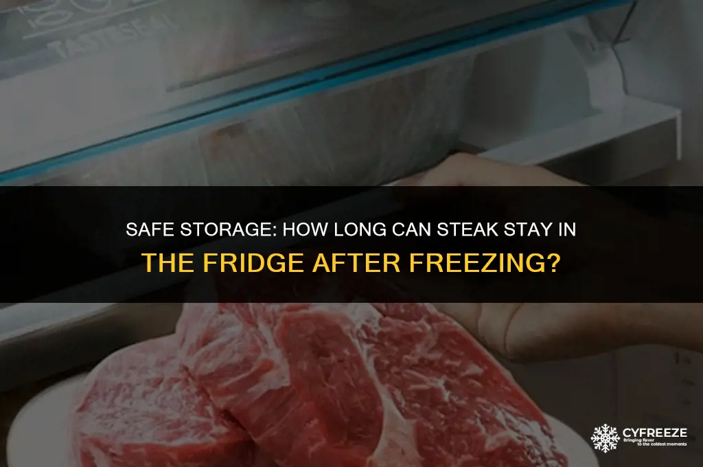 how long can steak be in fridge after freezer