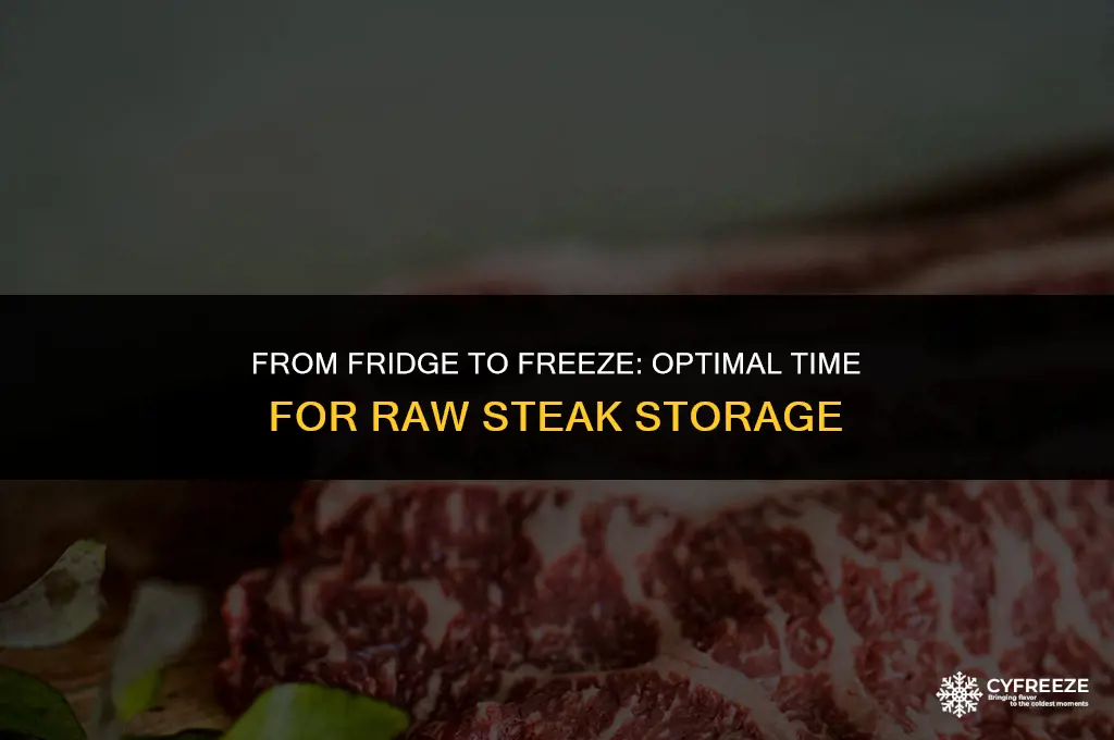 how long raw steak fridge before freezing