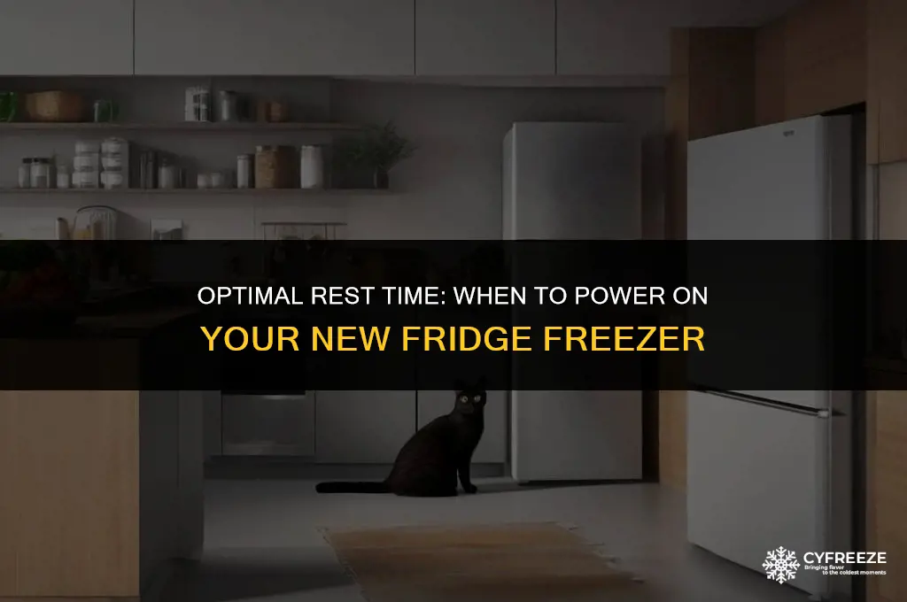 how long should a fridge freezer settle before turning on