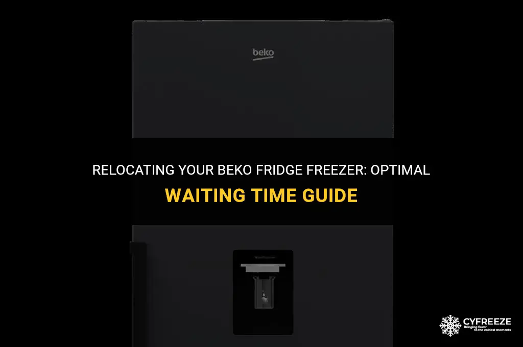 how long to leave a beko fridge freezer after moving