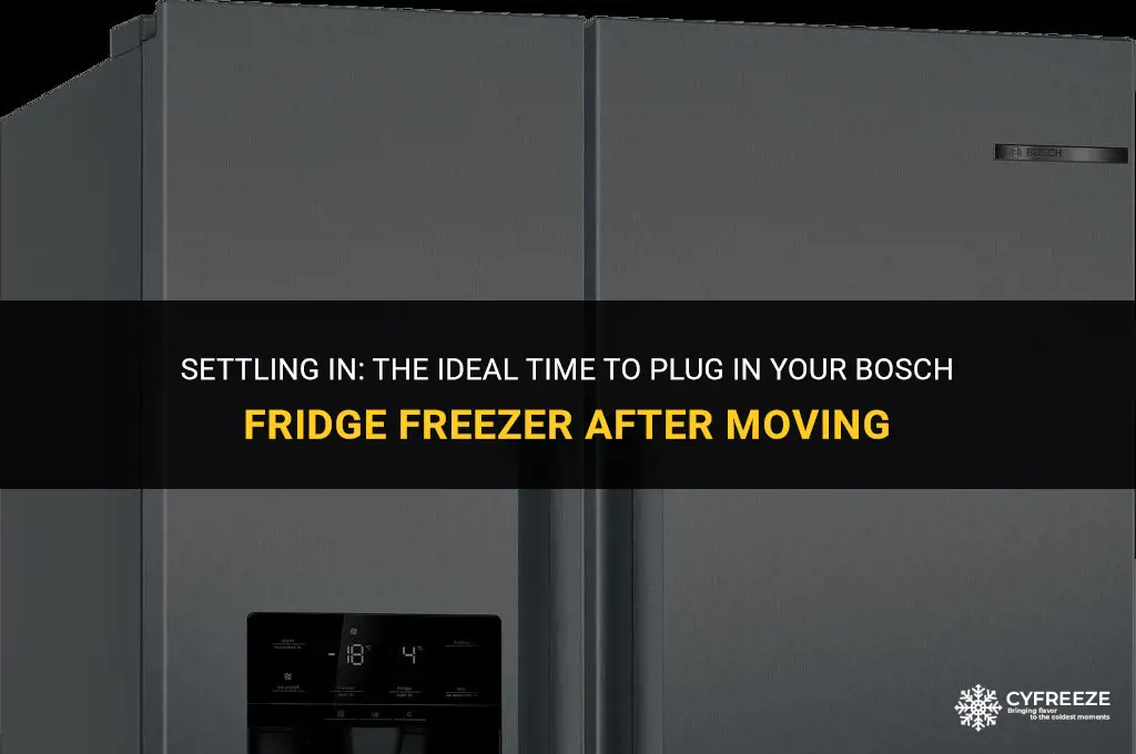 how long to leave a bosch fridge freezer after moving