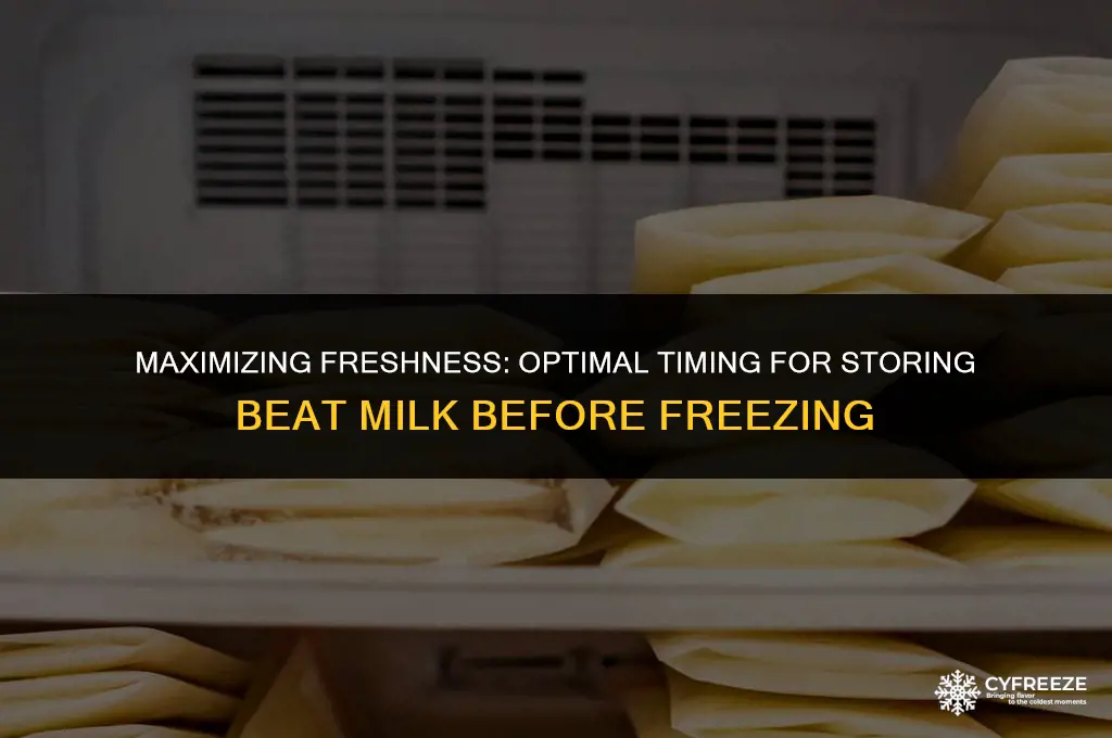 how long to store beat milk in fridge before freezing