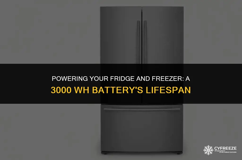 how long will 3000 wh power a refrigerator and freezer