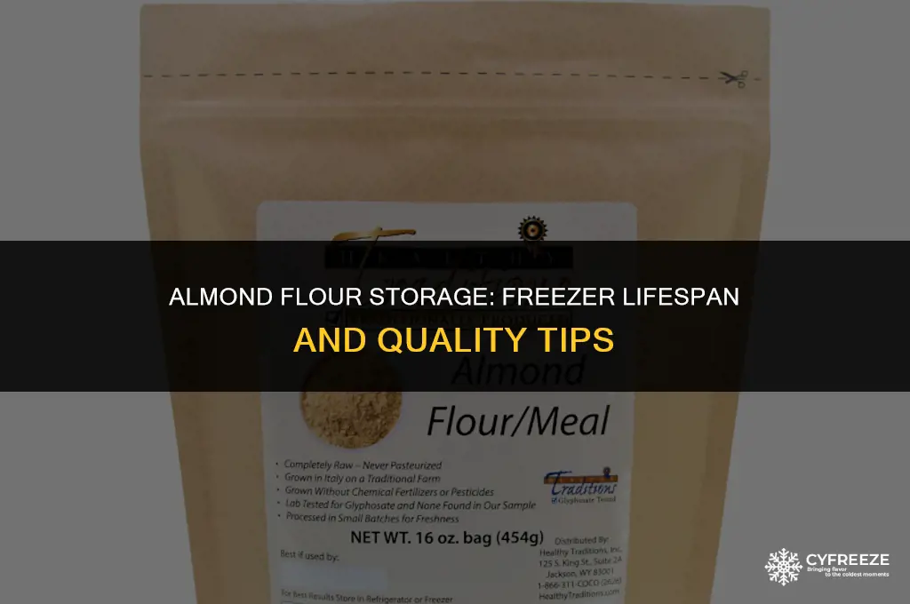 how long will almond flour keep in freezer