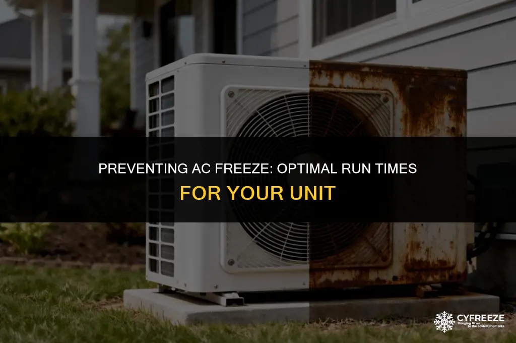 how long will an ac unit run before it freezes
