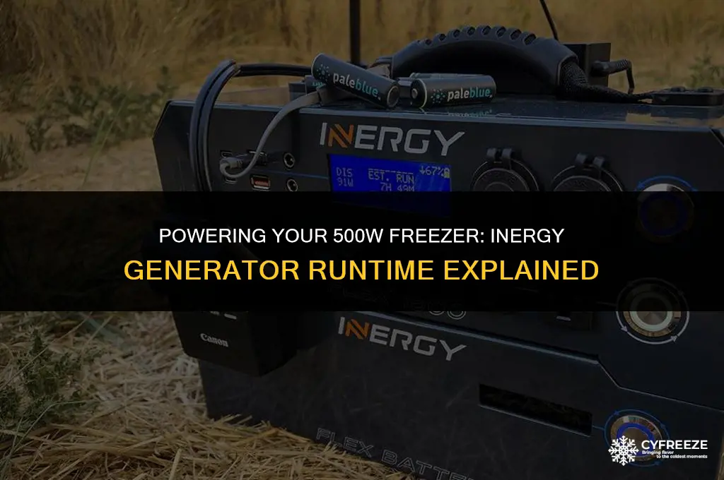 how long will an inergy generator run a 500w freezer