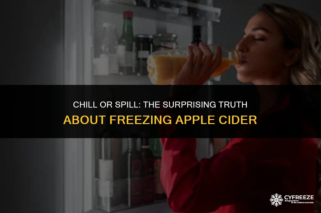 how long will apple cider freeze