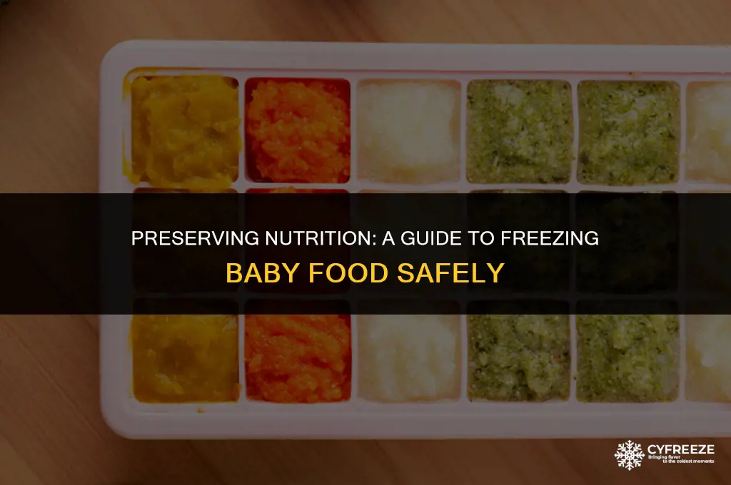 how long will baby food keep in the freezer