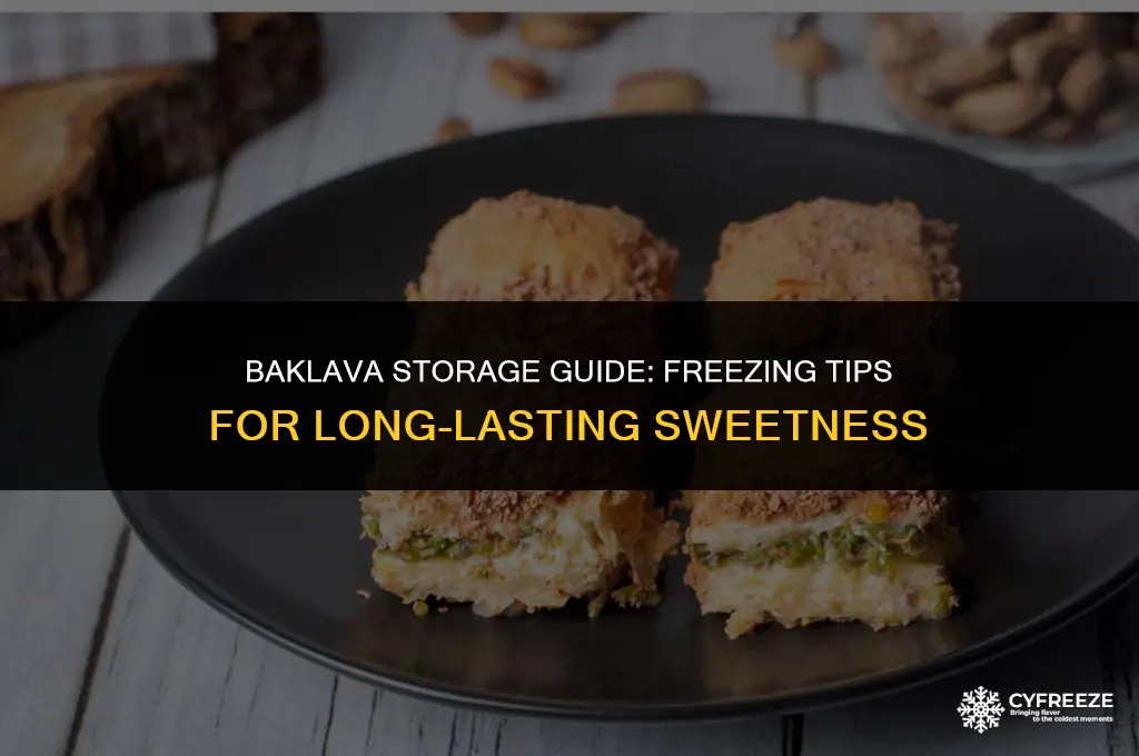 how long will baklava keep in the freezer