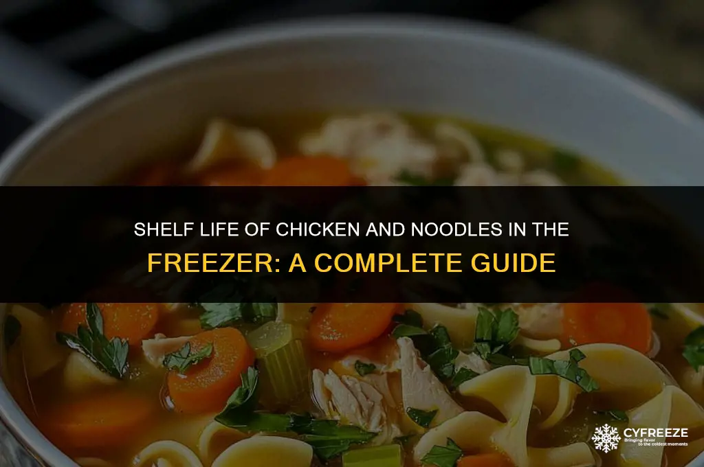 how long will ckicken and noodles store in freezer