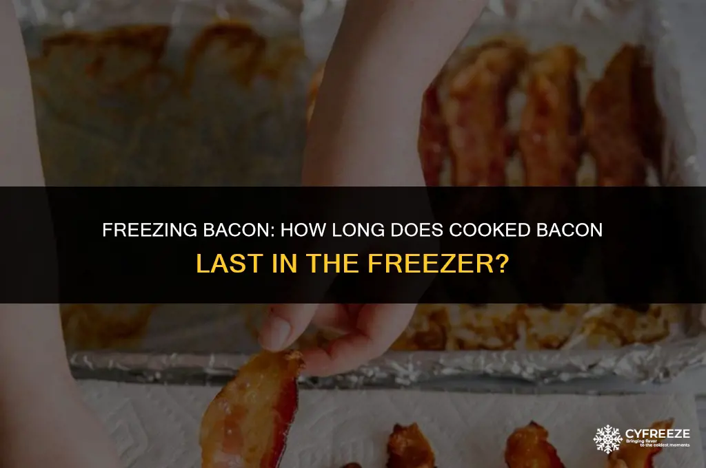 how long will cooked bacon keep in the freezer