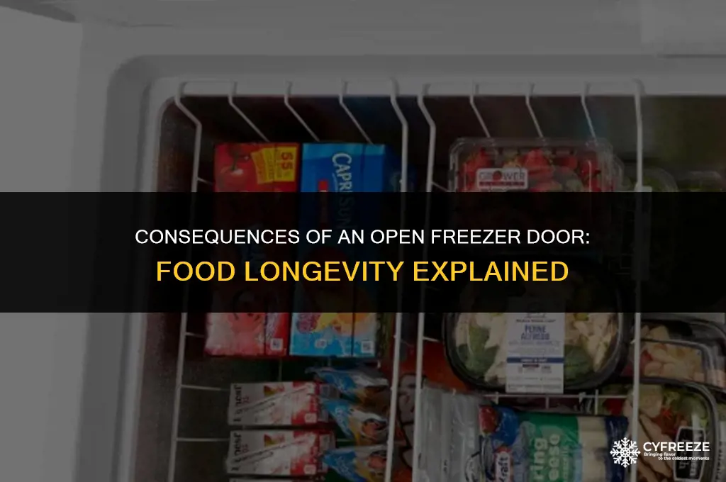 how long will food last if freezer door left open