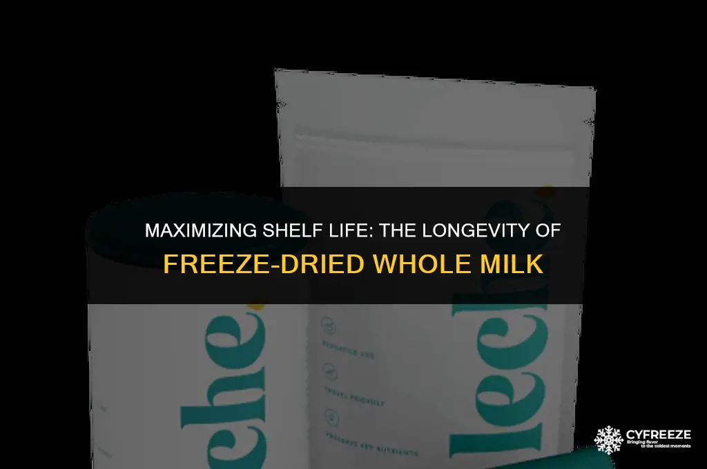 how long will freezed dried whole milk last