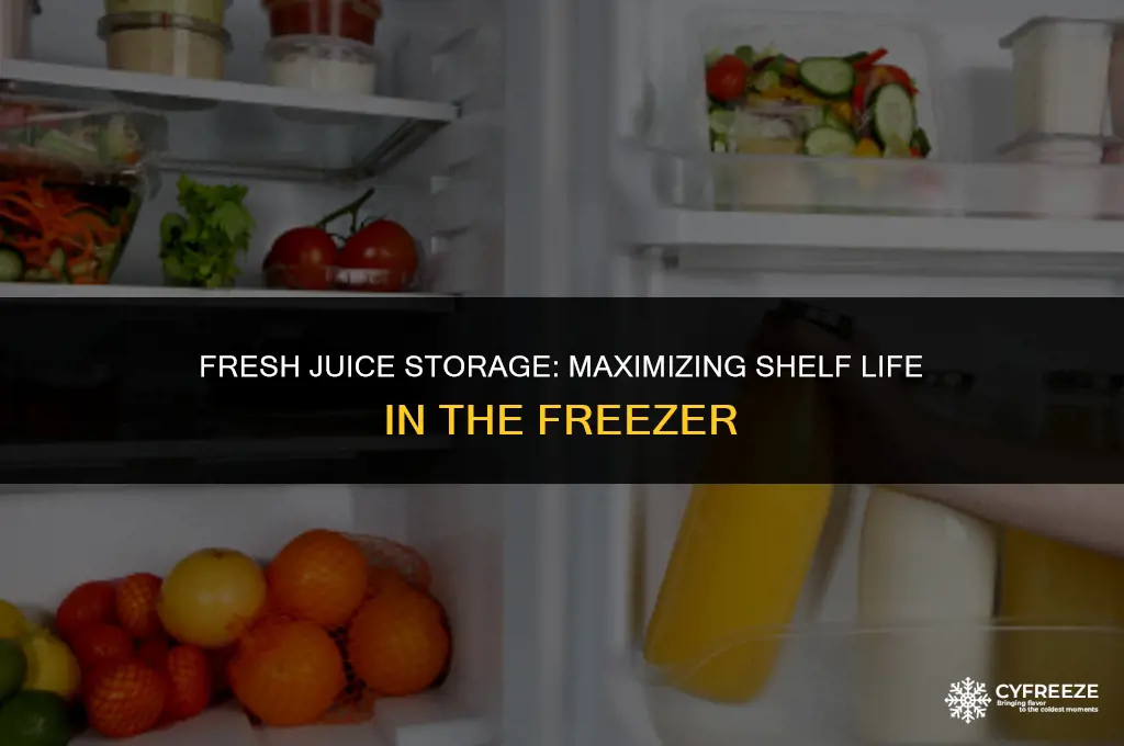 how long will fresh juice last in freezer