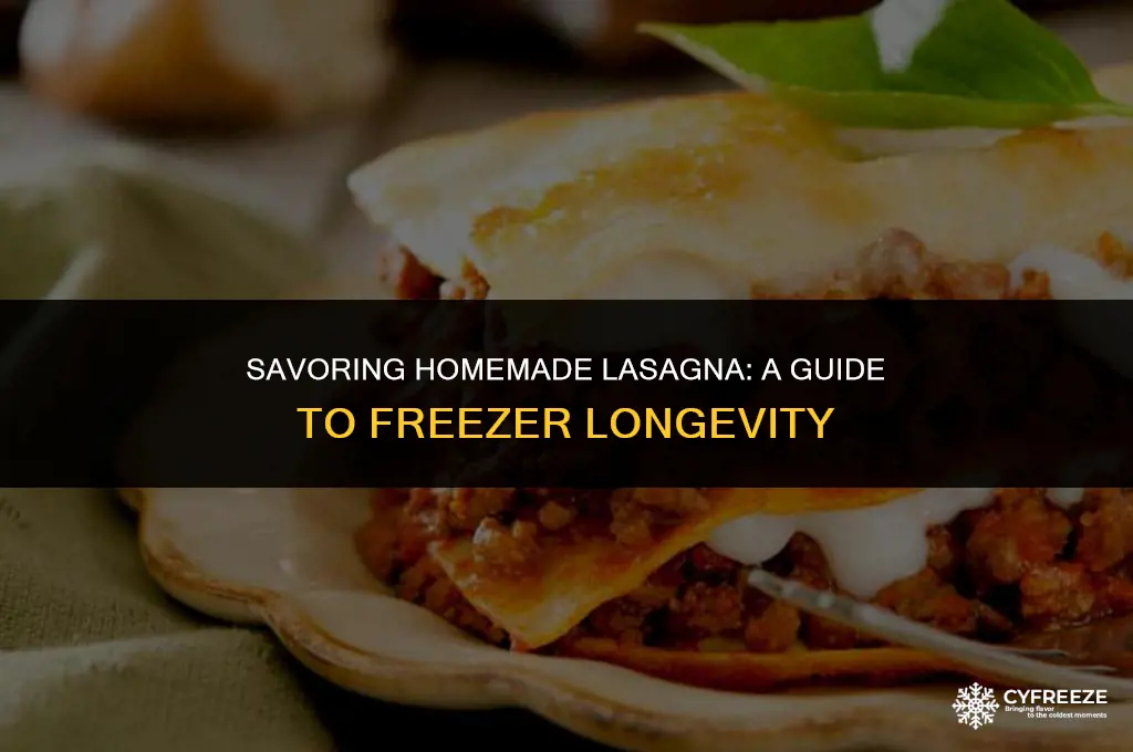 how long will frozen homemade lasagne last in freezer