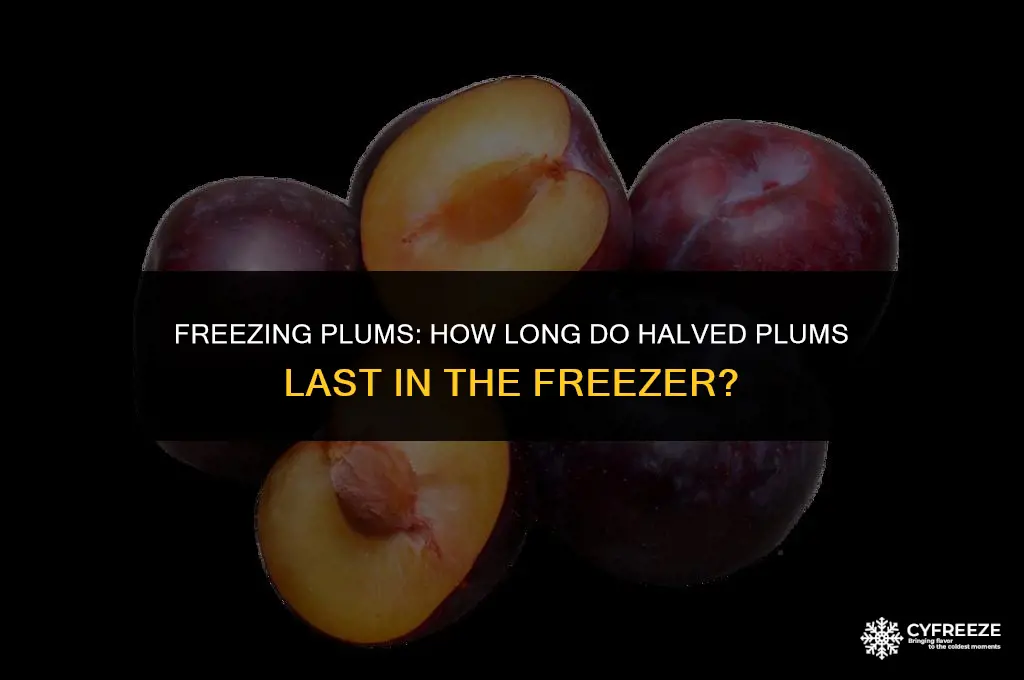 how long will halved plums in the freezer last