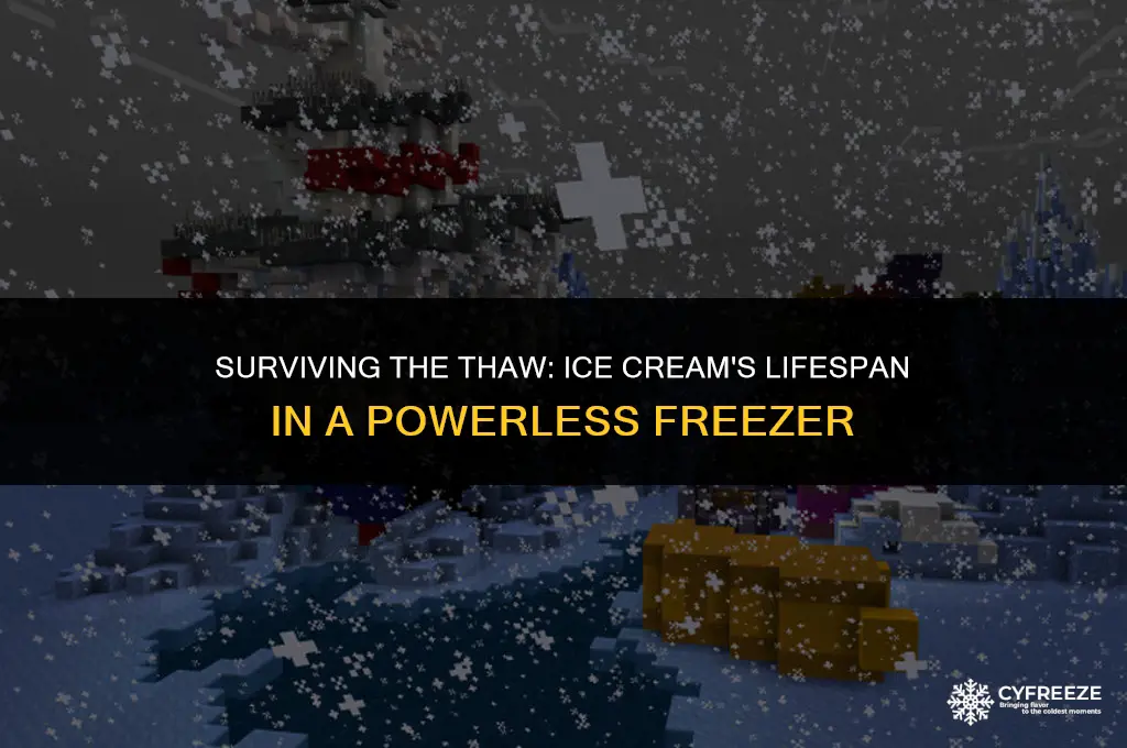 how long will ice cream last in freezer without power