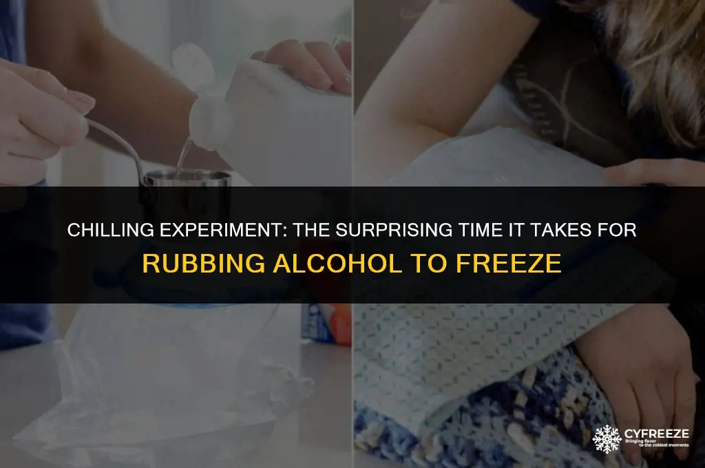 how long will it take for rubbing alcohol to freeze