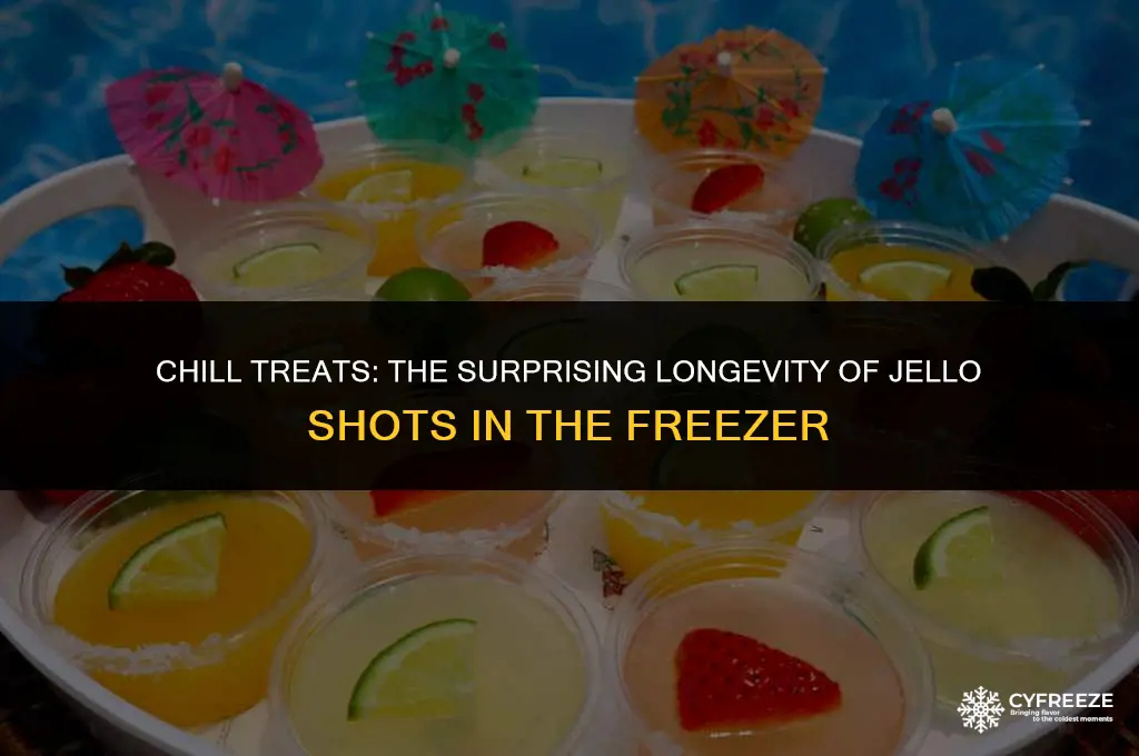 how long will jello shots last in the freezer