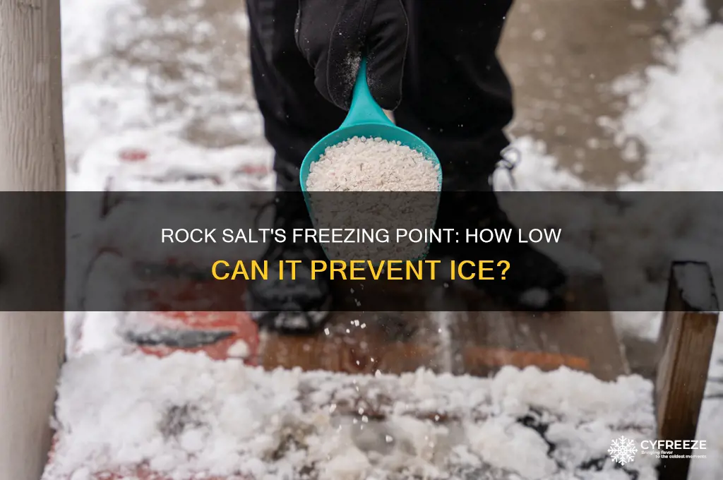 how low temperature does rock salt prevent freezing