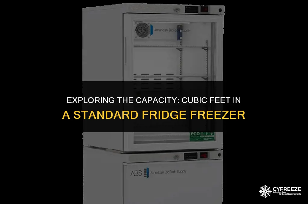 how many cubic feet in a regular fridge freezer