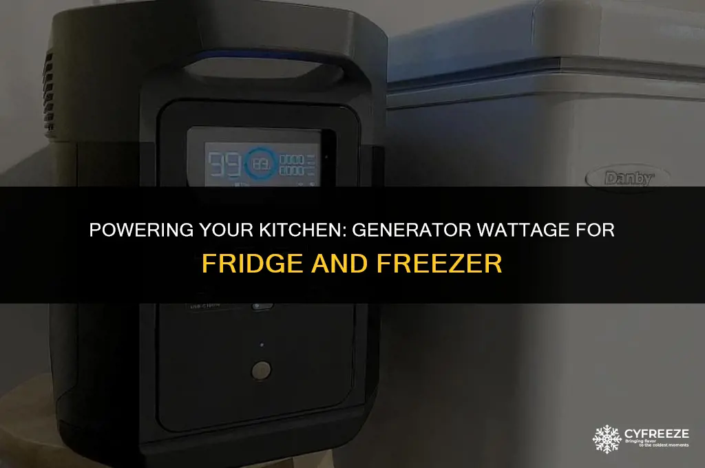 how many watt generator to run fridge and freezer